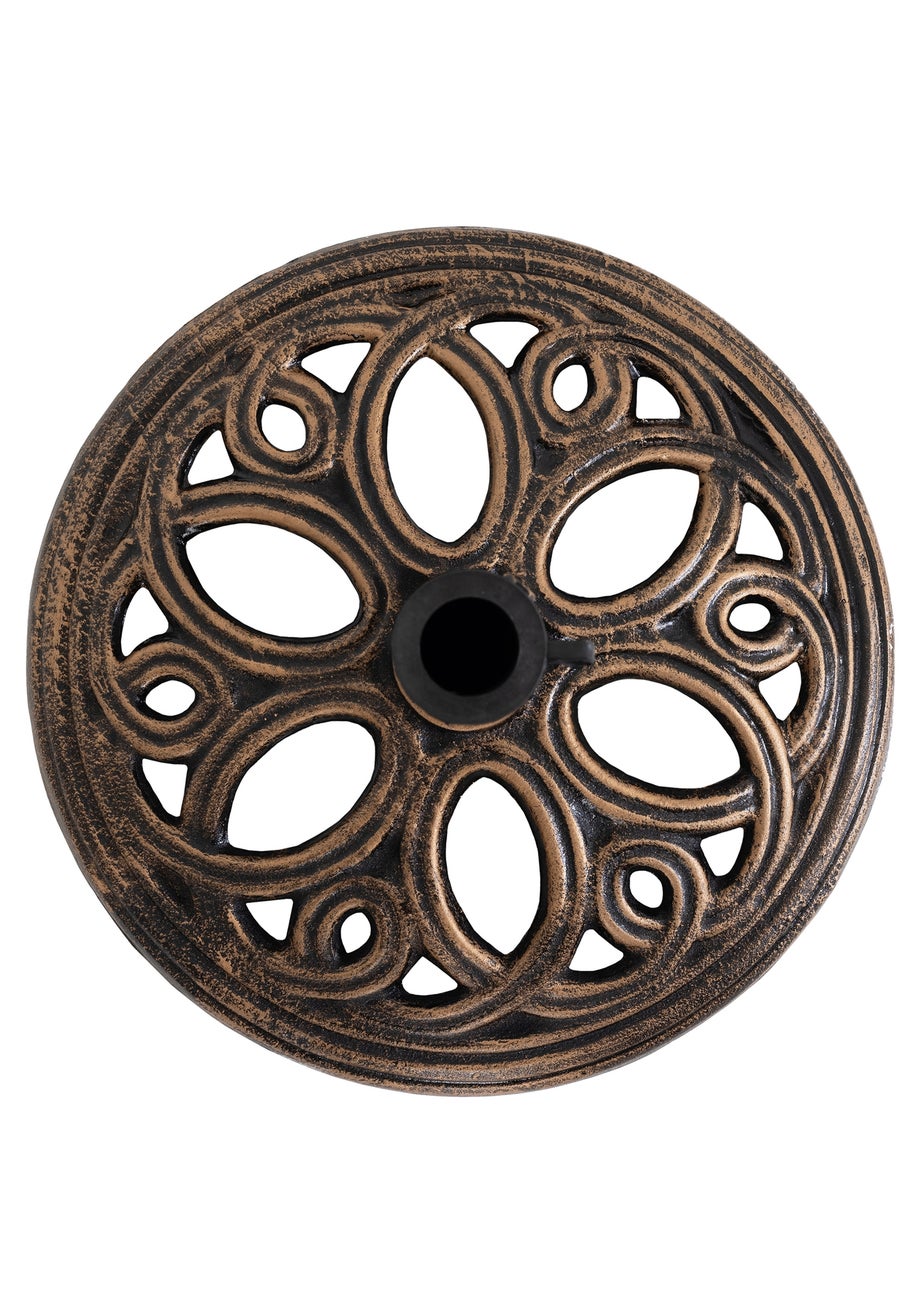 Charles Bentley Cast Iron Round Patio Umbrella Parasol Base Stand Bronze