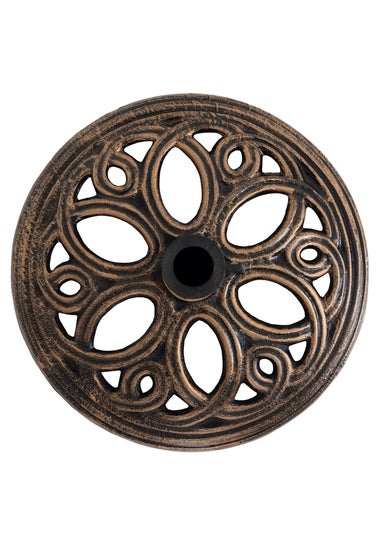 Charles Bentley Cast Iron Round Patio Umbrella Parasol Base Stand Bronze