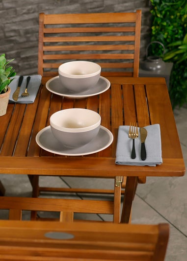 Charles Bentley FSC Acacia Hardwood Rectangular Folding Table (H74cm x W120cm x D70cm)