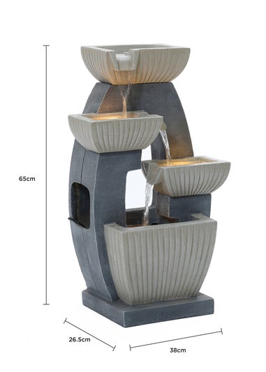 Charles Bentley Elbe Cascading Water Feature (H65cm x W38cm x D26.5cm)