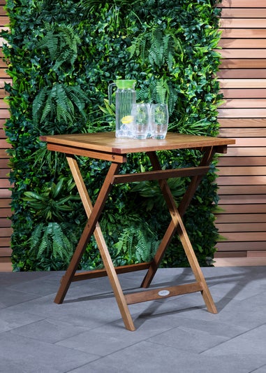 Charles Bentley Wooden Square Foldable Table FSC Certified (H74cm x W60cm x D60cm)