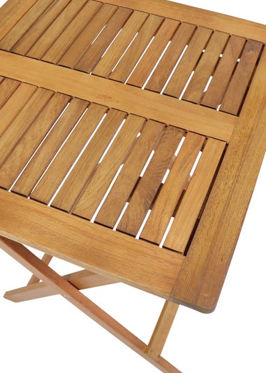 Charles Bentley Wooden Square Foldable Table FSC Certified (H74cm x W60cm x D60cm)