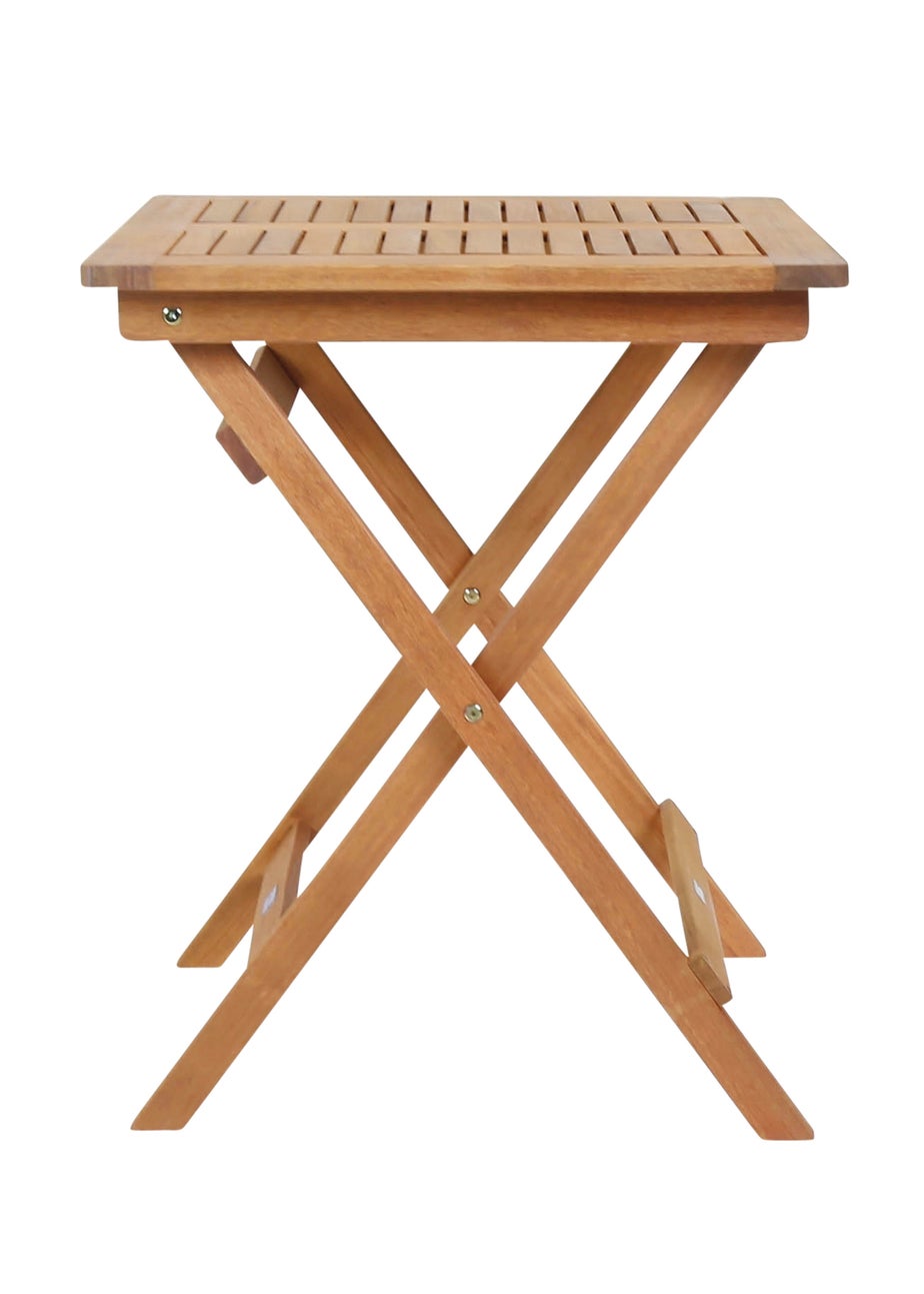Charles Bentley Wooden Square Foldable Table FSC Certified (H74cm x W60cm x D60cm)