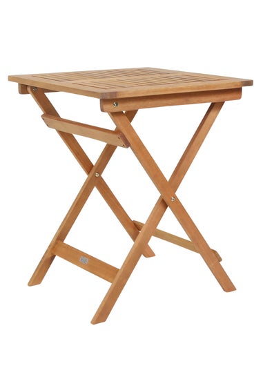 Charles Bentley Wooden Square Foldable Table FSC Certified (H74cm x W60cm x D60cm)