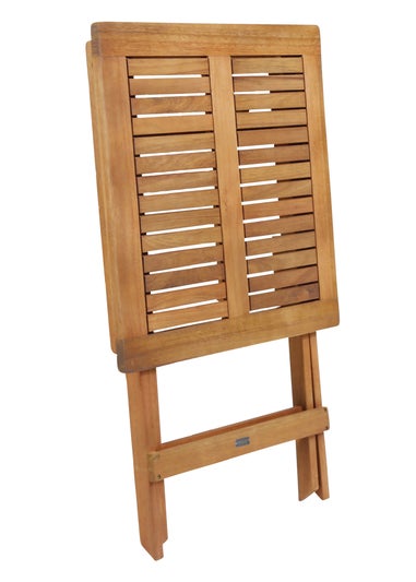 Charles Bentley Wooden Square Foldable Table FSC Certified (H74cm x W60cm x D60cm)