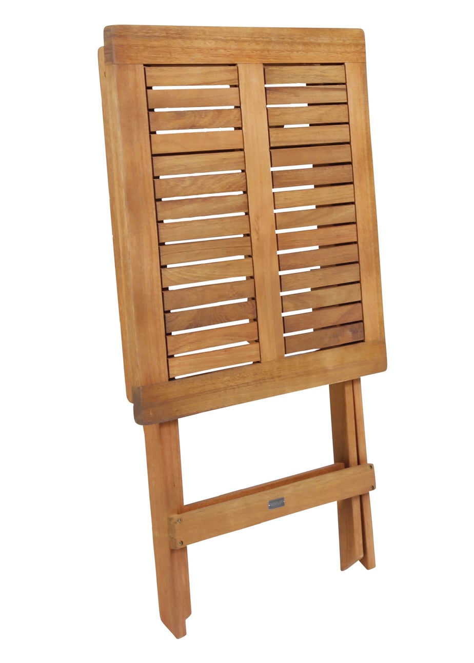 Charles Bentley Wooden Square Foldable Table FSC Certified (H74cm x W60cm x D60cm)