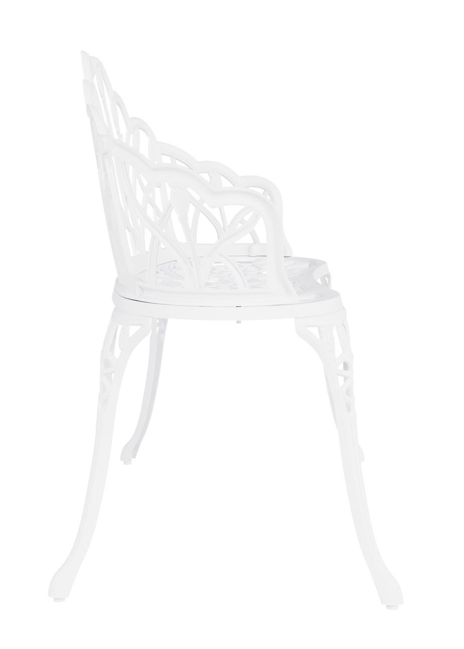 Charles Bentley White Tulip Cast Aluminium Metal 2 Seats Garden