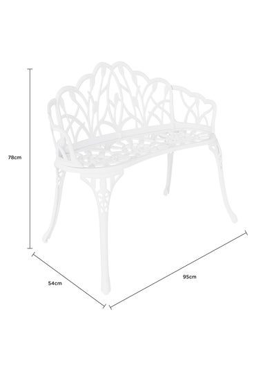 Charles Bentley White Tulip Cast Aluminium Metal 2 Seats Garden