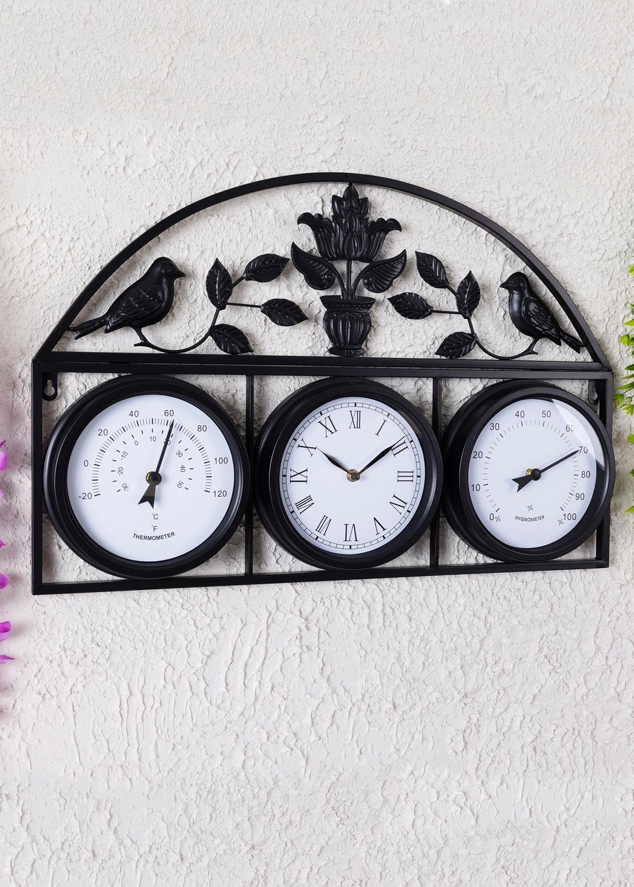 Charles Bentley Rutland Outdoor Triple Faced Wall Clock (H44cm x W66cm)