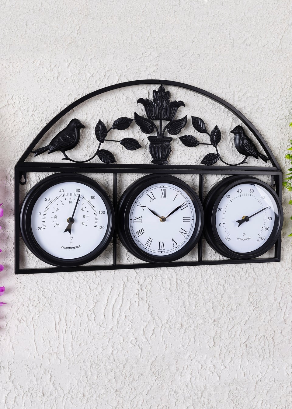 Charles Bentley Rutland Outdoor Triple Faced Wall Clock (H44cm x W66cm)