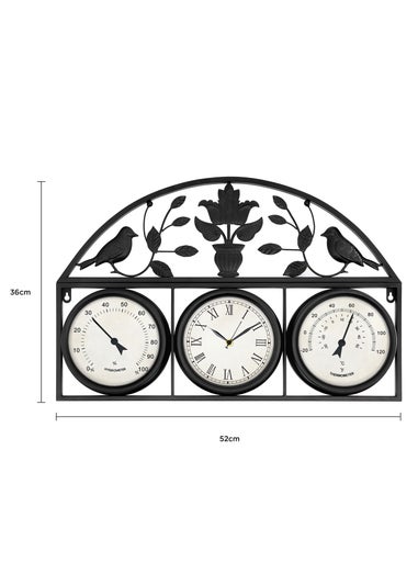 Charles Bentley Rutland Outdoor Triple Faced Wall Clock (H44cm x W66cm)