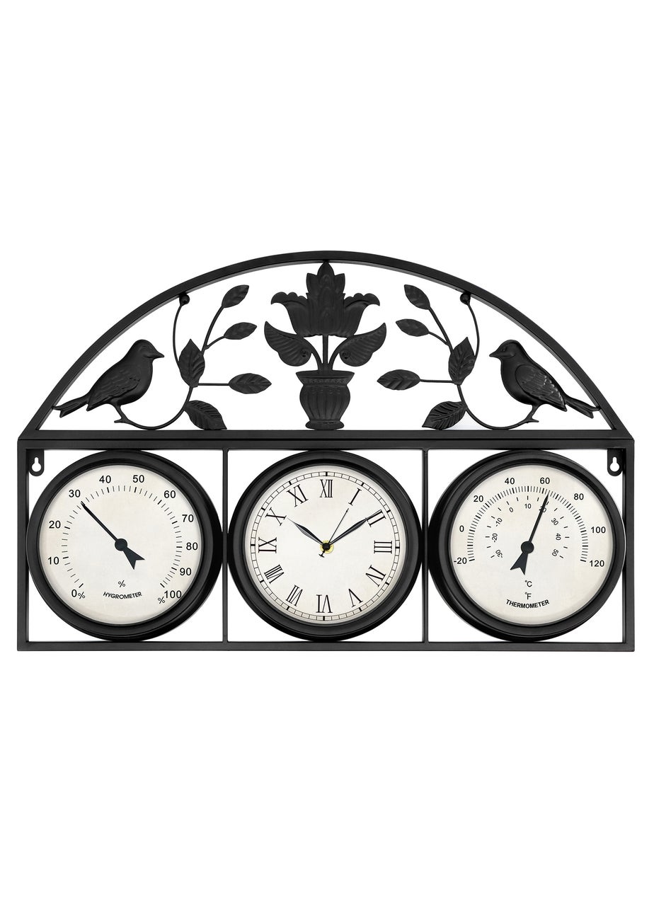 Charles Bentley Rutland Outdoor Triple Faced Wall Clock (H44cm x W66cm)