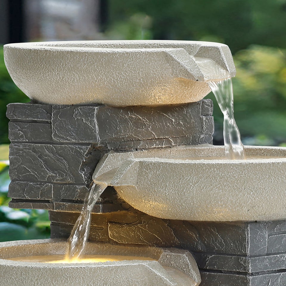 Charles Bentley Rhine Cascading Water Feature (H55.5cm x W37cm x D31cm)