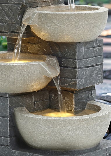 Charles Bentley Rhine Cascading Water Feature (H55.5cm x W37cm x D31cm)