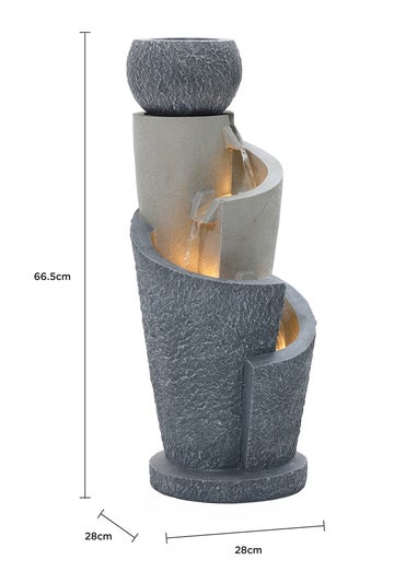 Charles Bentley Seine Cascading Water Feature (H66.5cm x W28cm x D28cm)