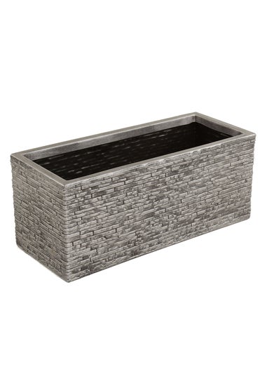 Charles Bentley Trough Slate Planter Plastic Plant Pot (H25cm x L60cm x W25.5cm)