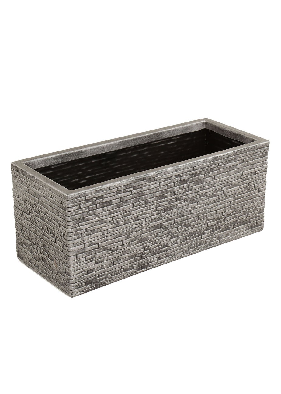 Charles Bentley Trough Slate Planter Plastic Plant Pot (H25cm x L60cm x W25.5cm)