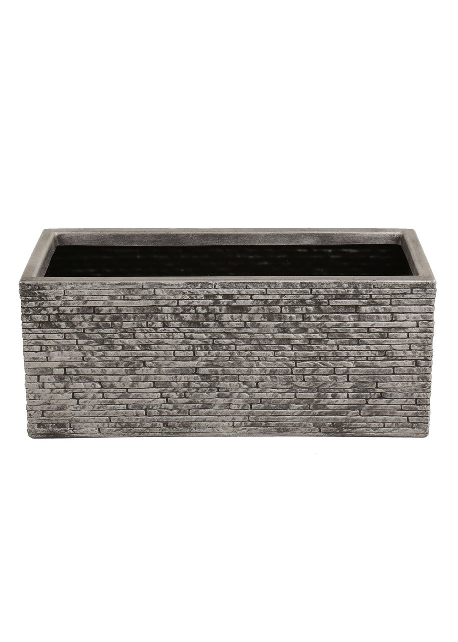 Charles Bentley Trough Slate Planter Plastic Plant Pot (H25cm x L60cm x W25.5cm)