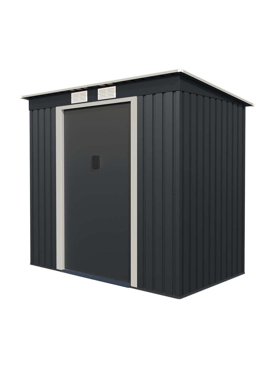 Charles Bentley Metal Galvanised Steel Shed (W6.6ft x D4ft)
