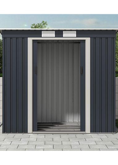 Charles Bentley Metal Galvanised Steel Shed (W6.6ft x D4ft)