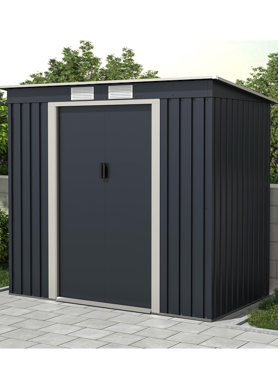 Charles Bentley Metal Galvanised Steel Shed (W6.6ft x D4ft)