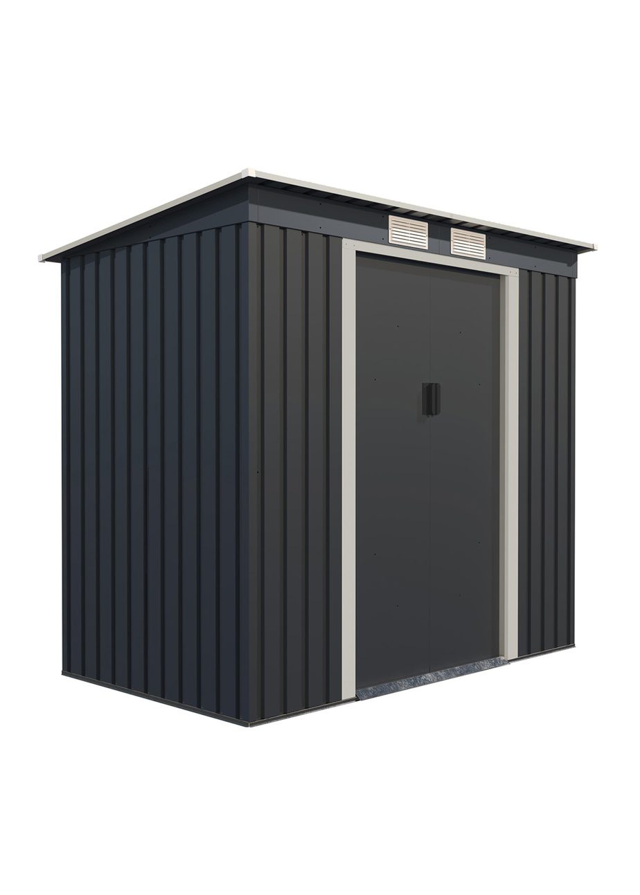 Charles Bentley Metal Galvanised Steel Shed (W6.6ft x D4ft)