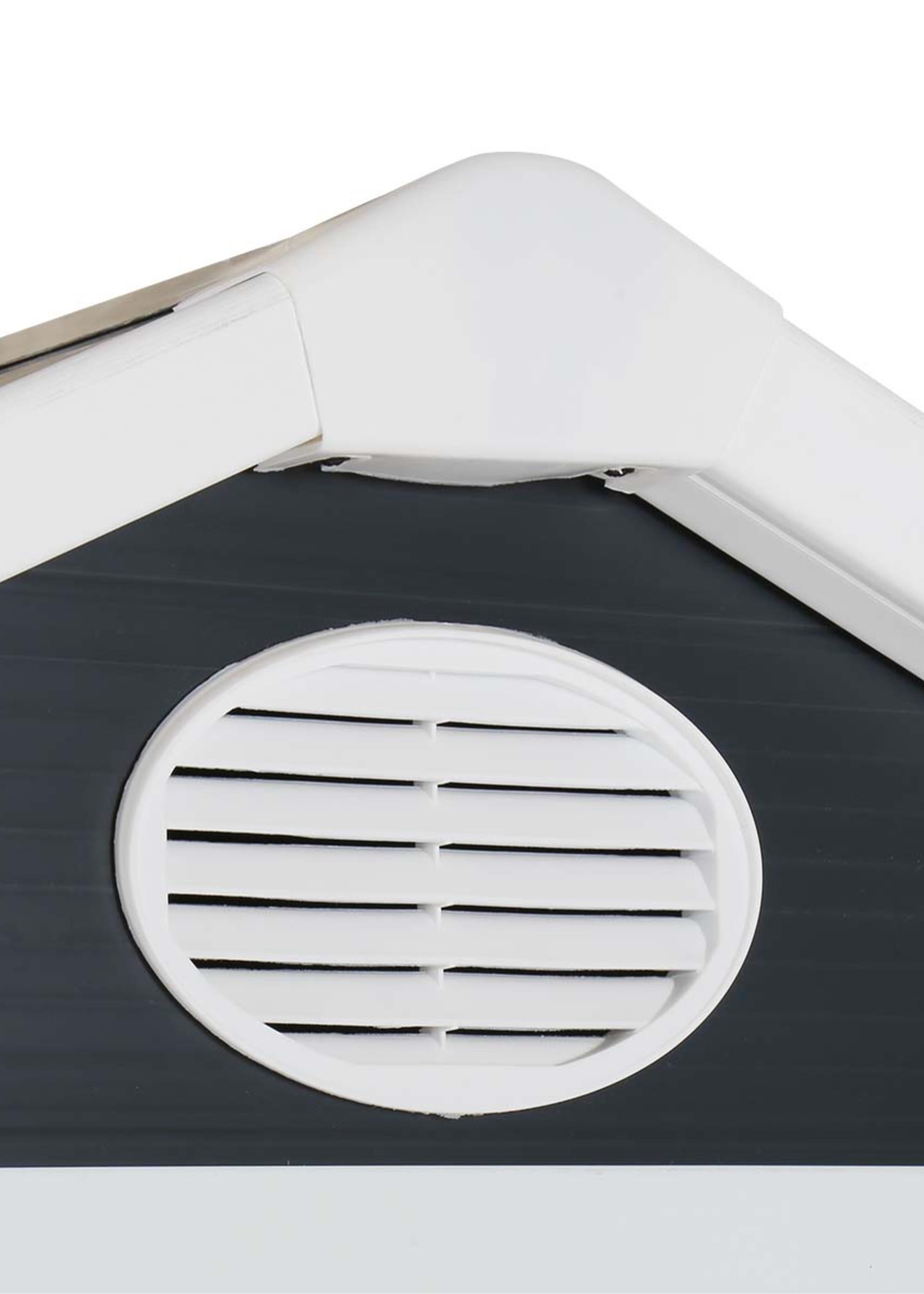 Charles Bentley Plastic Storage Shed Grey Small Roof Outdoor Tall (L4.4ft x W3.4ft)