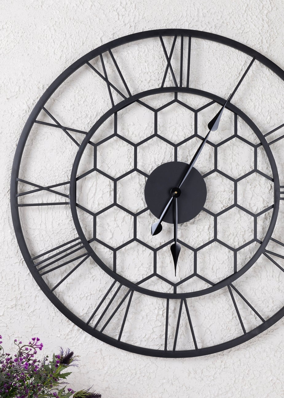 Charles Bentley Stanwick Indoor Outdoor Round Skeleton Wall Clock (Dia. 90cm)