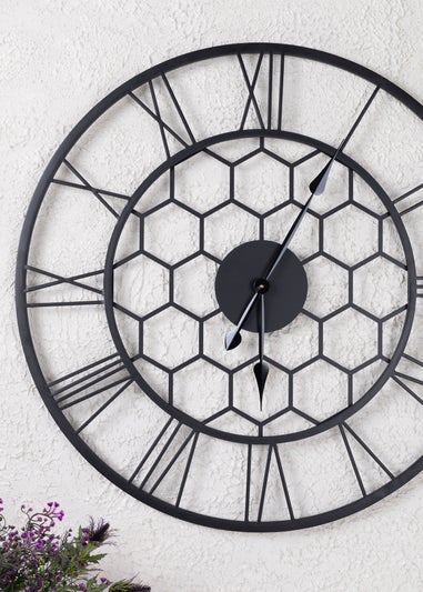 Charles Bentley Stanwick Indoor Outdoor Round Skeleton Wall Clock (Dia. 90cm)