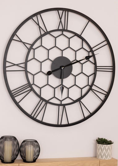 Charles Bentley Stanwick Indoor Outdoor Round Skeleton Wall Clock (Dia. 90cm)