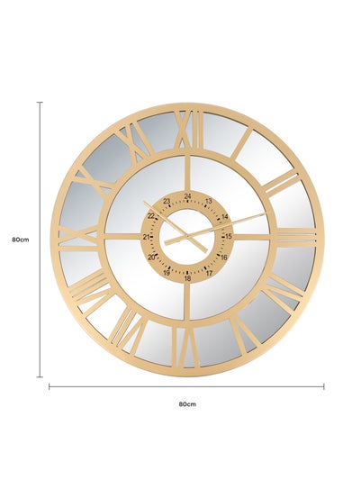 Charles Bentley Coniston Indoor Outdoor Mirrored Skeleton Wall Clock (Dia. 80cm)