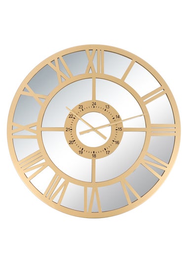 Charles Bentley Coniston Indoor Outdoor Mirrored Skeleton Wall Clock (Dia. 80cm)