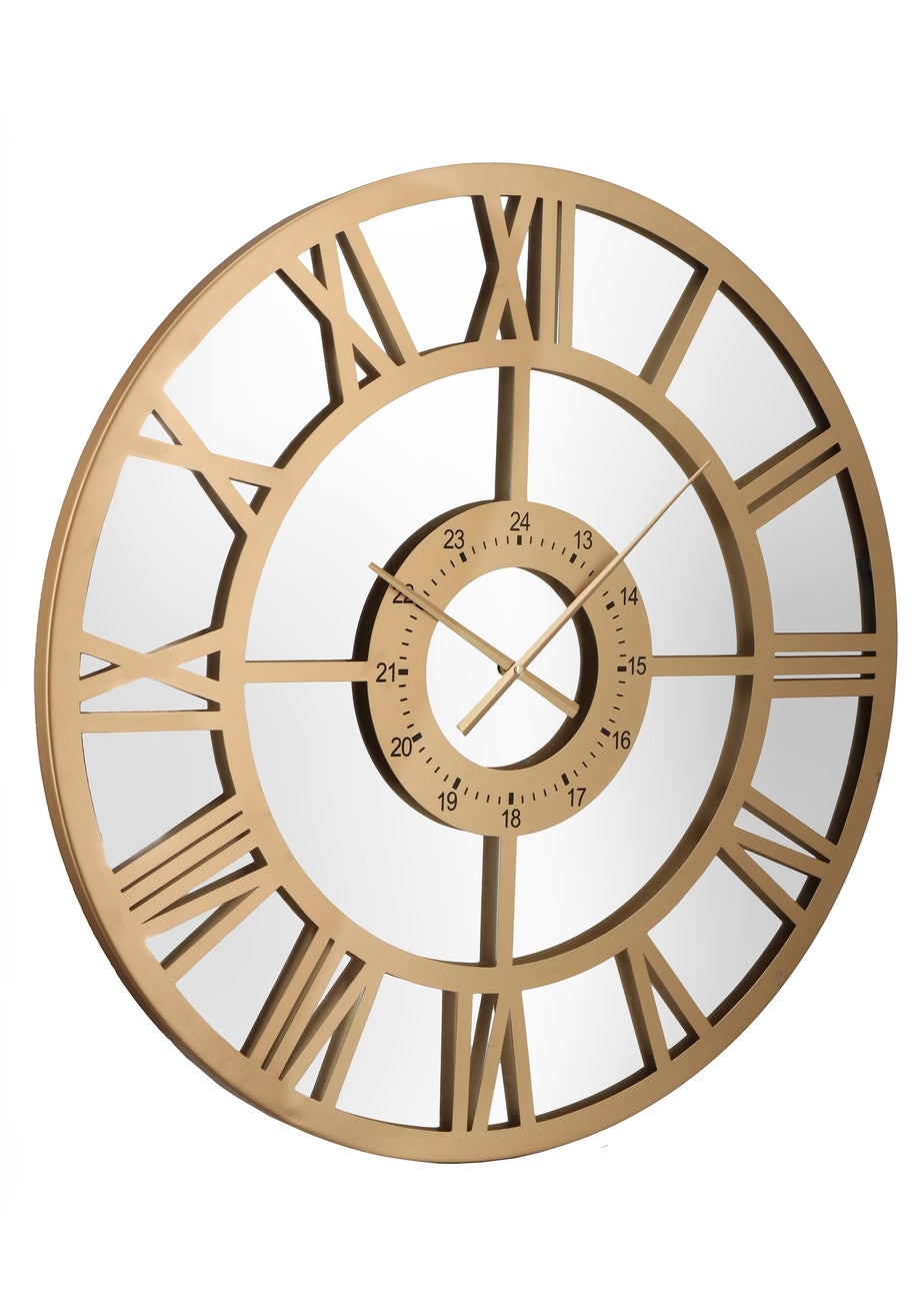 Charles Bentley Coniston Indoor Outdoor Mirrored Skeleton Wall Clock (Dia. 80cm)