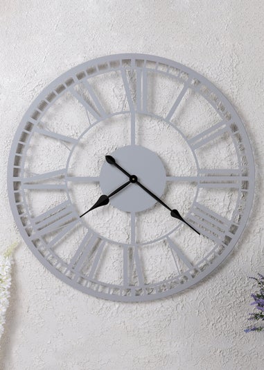 Charles Bentley Malham Indoor Outdoor Round Skeleton Wall Clock (Dia. 90cm)