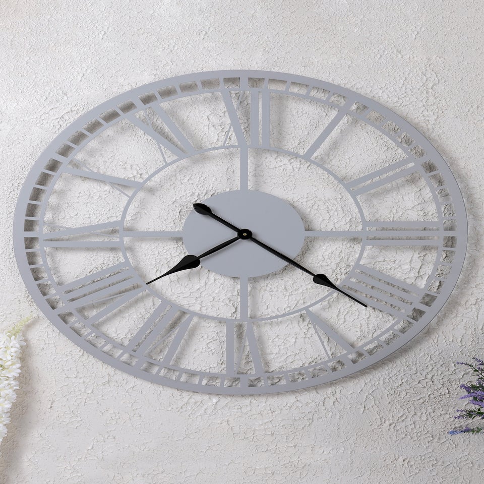 Charles Bentley Malham Indoor Outdoor Round Skeleton Wall Clock (Dia. 90cm)