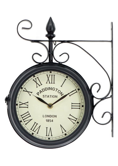 Charles Bentley Paddington Indoor Outdoor Double Sided Wall Clock (H32cm x W27cm)