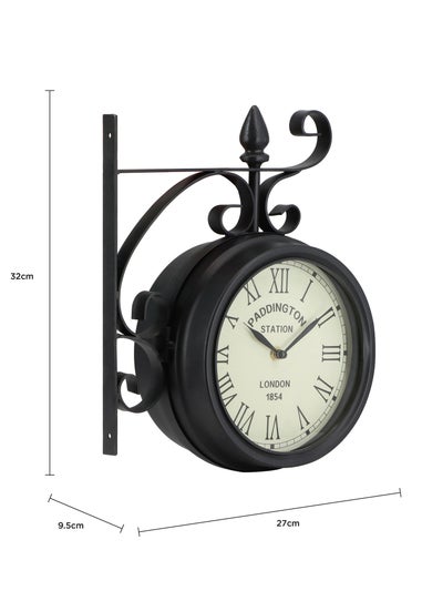 Charles Bentley Paddington Indoor Outdoor Double Sided Wall Clock (H32cm x W27cm)