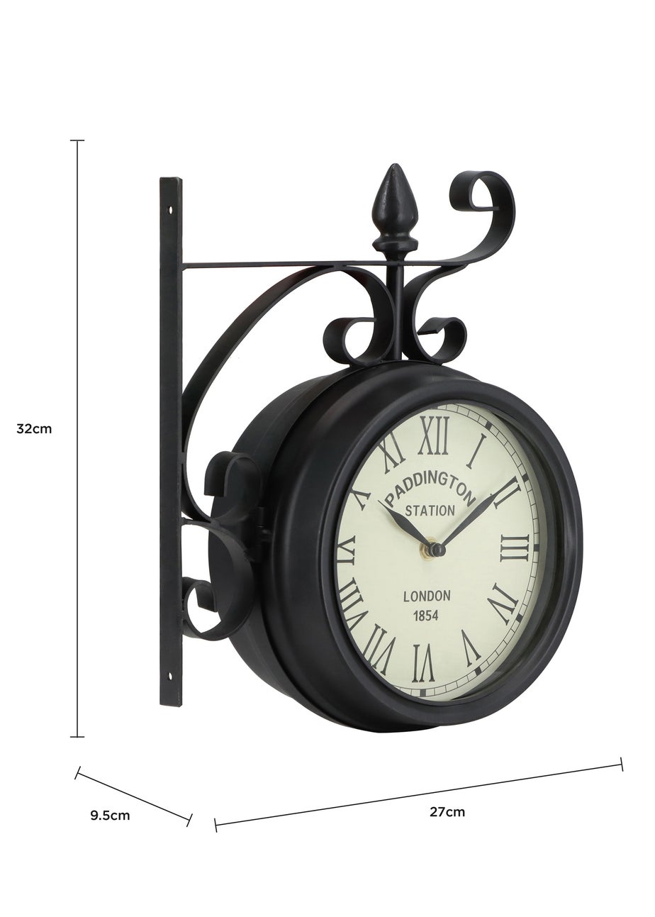 Charles Bentley Paddington Indoor Outdoor Double Sided Wall Clock (H32cm x W27cm)
