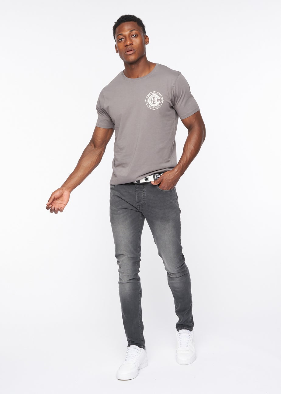 Crosshatch Grey Wash Barbeck Slim Fit Denim