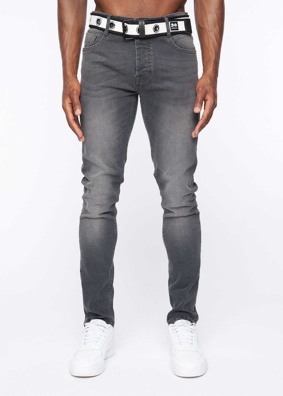 Crosshatch Grey Wash Barbeck Slim Fit Denim