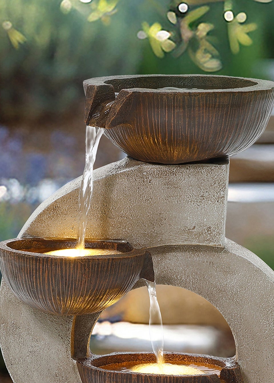 Charles Bentley Nile Cascading Water Feature (H59.5cm x W31cm x D25cm)