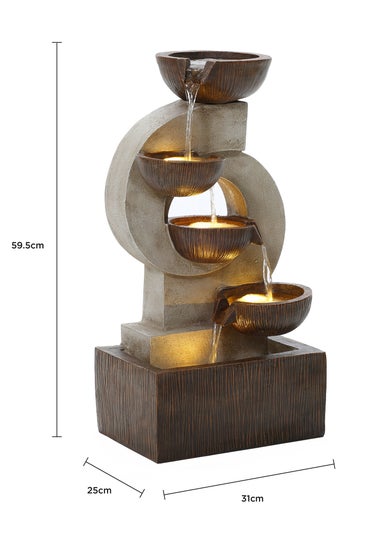 Charles Bentley Nile Cascading Water Feature (H59.5cm x W31cm x D25cm)
