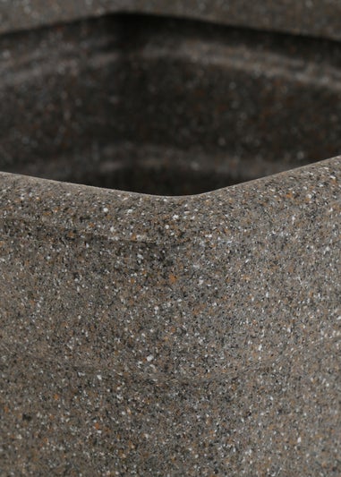 Charles Bentley Pair of Trojan Square Granite Planters Grey Plastic (Dia. 33cm)