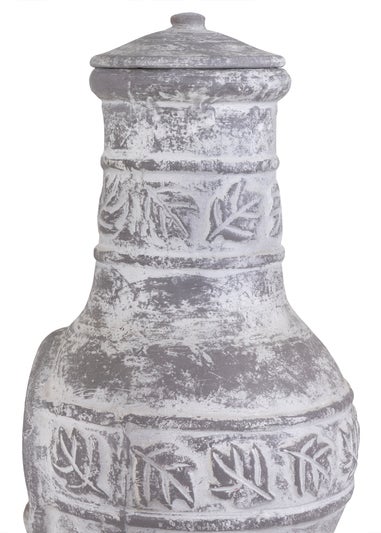 Charles Bentley Outdoor Medium Natural Clay Chiminea Patio Heater Firepit (H85cm x W36cm)