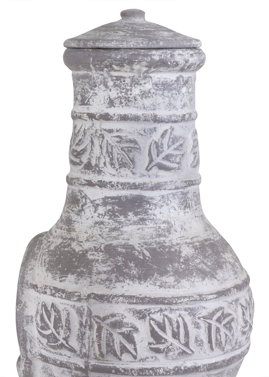 Charles Bentley Outdoor Medium Natural Clay Chiminea Patio Heater Firepit (H85cm x W36cm)