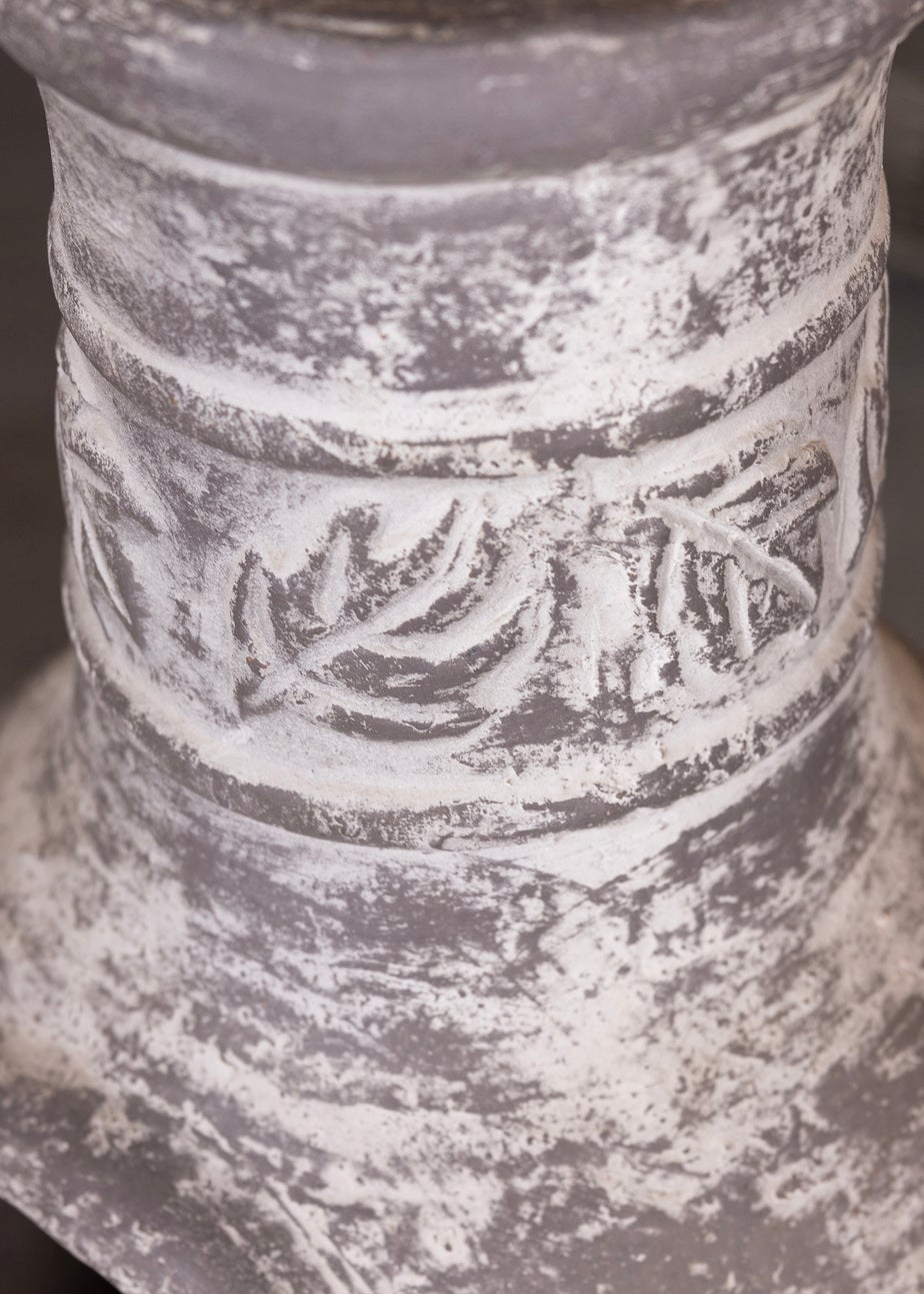 Charles Bentley Outdoor Medium Natural Clay Chiminea Patio Heater Firepit (H85cm x W36cm)