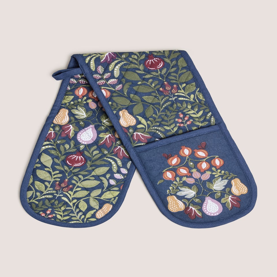 Navy Folk Harvest Oven Gloves