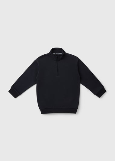 Boys Navy 1/2 Zip Funnel Neck Sweatshirt (7-15yrs)
