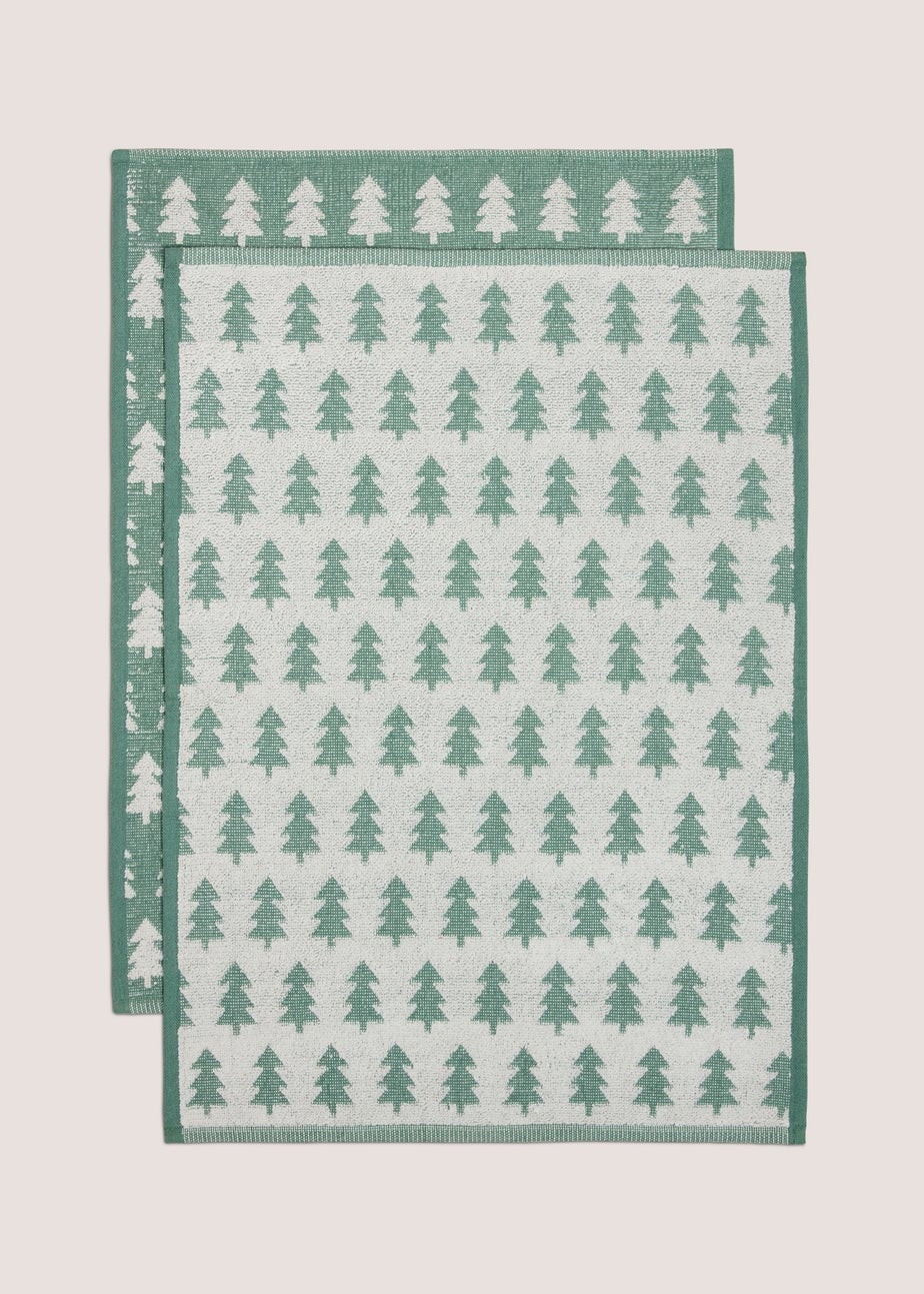 Green Christmas Tree Tea Towels
