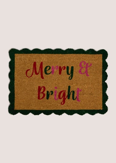 Merry & Bright Scallop Edge Doormat